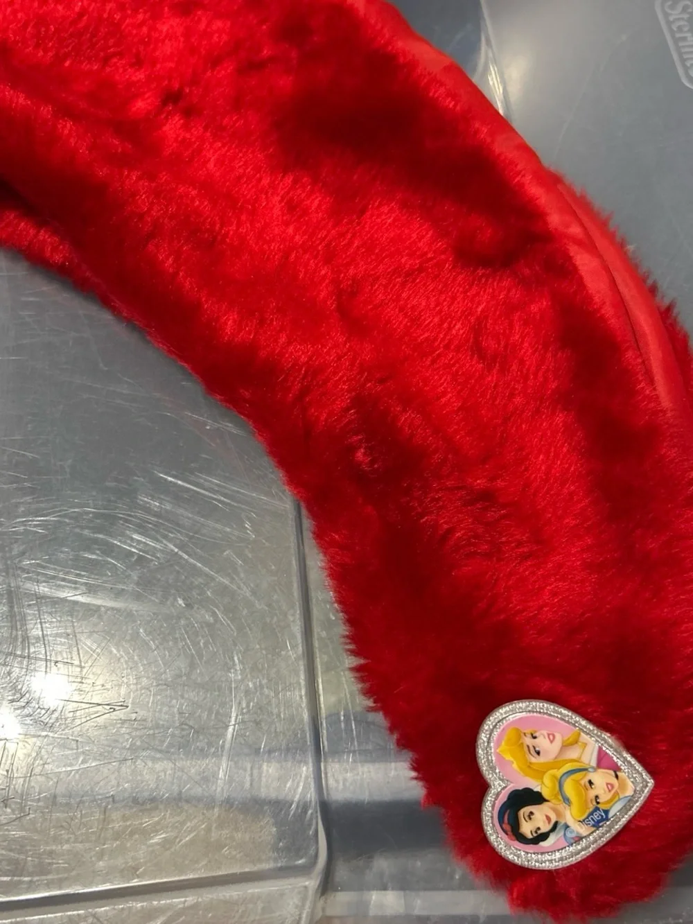 Disney Red Plush Princess Neck Warmer with Heart Patch